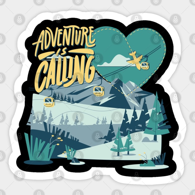 Adventure is calling Time to travel Wanderlust love Explore the world holidays vacation Sticker by BoogieCreates